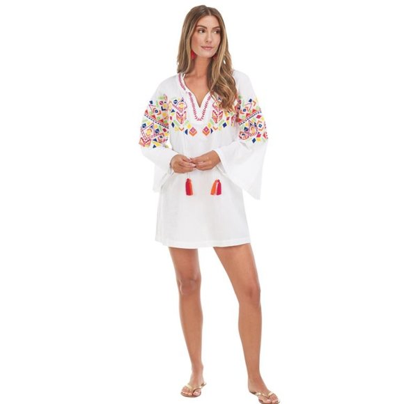 Mud Pie Other - NWT Tillery Embroidered Cover Up in White
